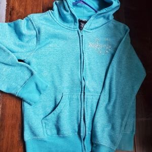Nashville blue zip up with horse on back size xl kids fits size 14-16 girls